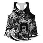 Aboriginal Women's Racerback Tank, Torres Strait Islands in Wave (Black) - Vibe Hoodie