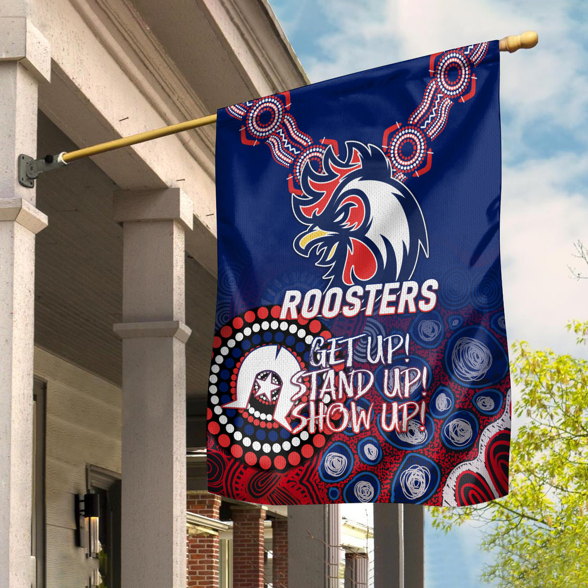 Roosters Rugby NAIDOC 2022 Aboriginal Garden Flag - LT12