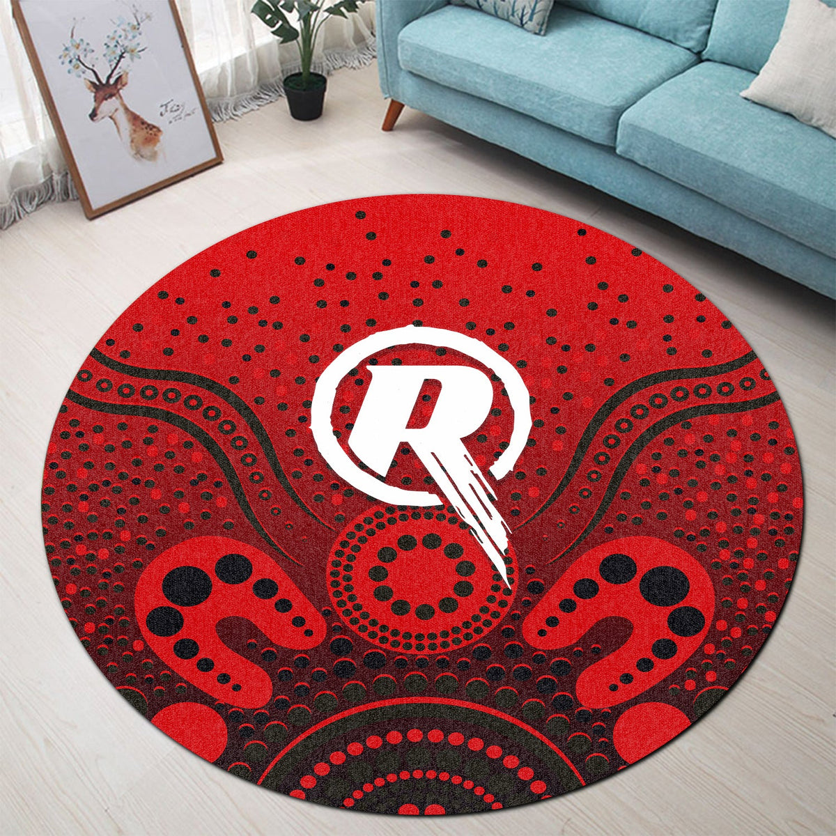 melbourne-renegades-round-rug-aboriginal-style-of-dot