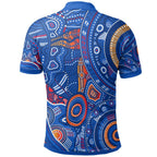 kid-aboriginal-polo-shirt-indigenous-footprint-patterns-blue-color