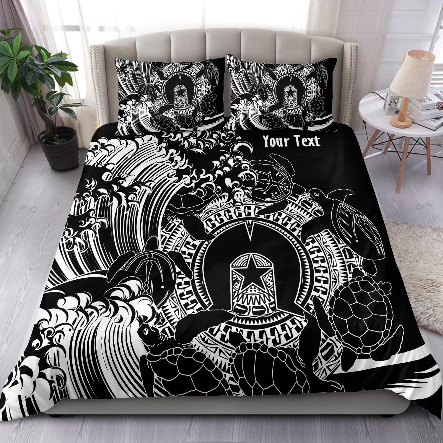 customaboriginal-bedding-set-torres-strait-islands-in-wave-black