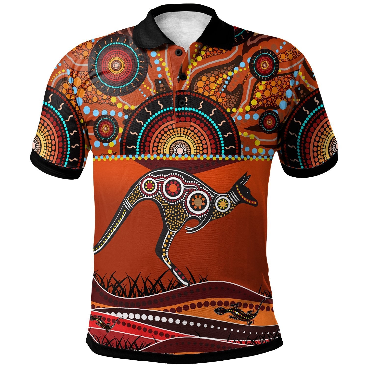 aboriginal-polo-shirt-kangaroo-with-dot-painting