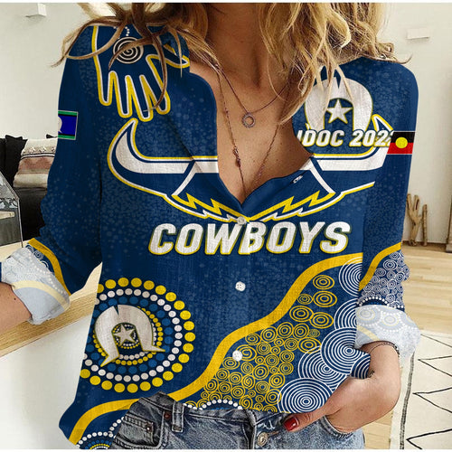 Cowboys Rugby NAIDOC 2022 Aboriginal Women Off Shoulder Sweater 