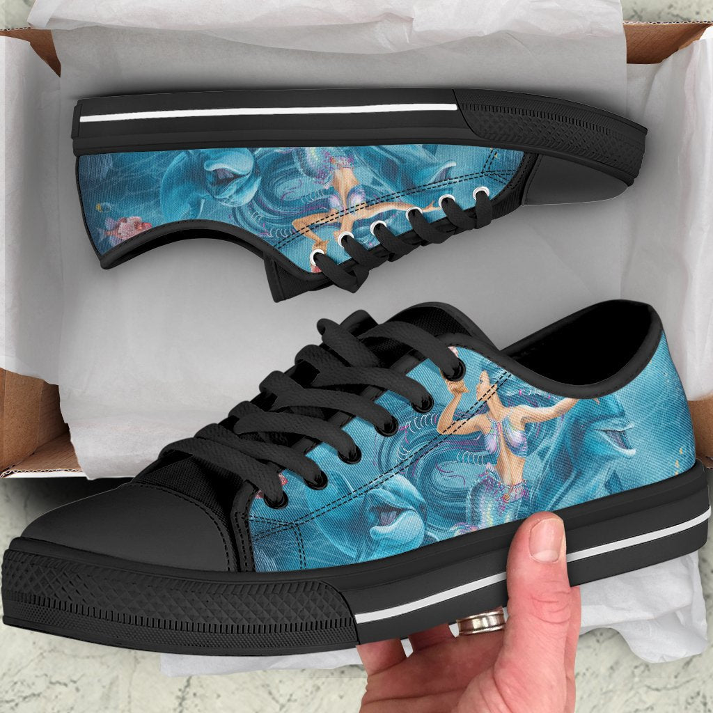 low-top-shoes-australia-beautiful-mermaid-with-dolphin