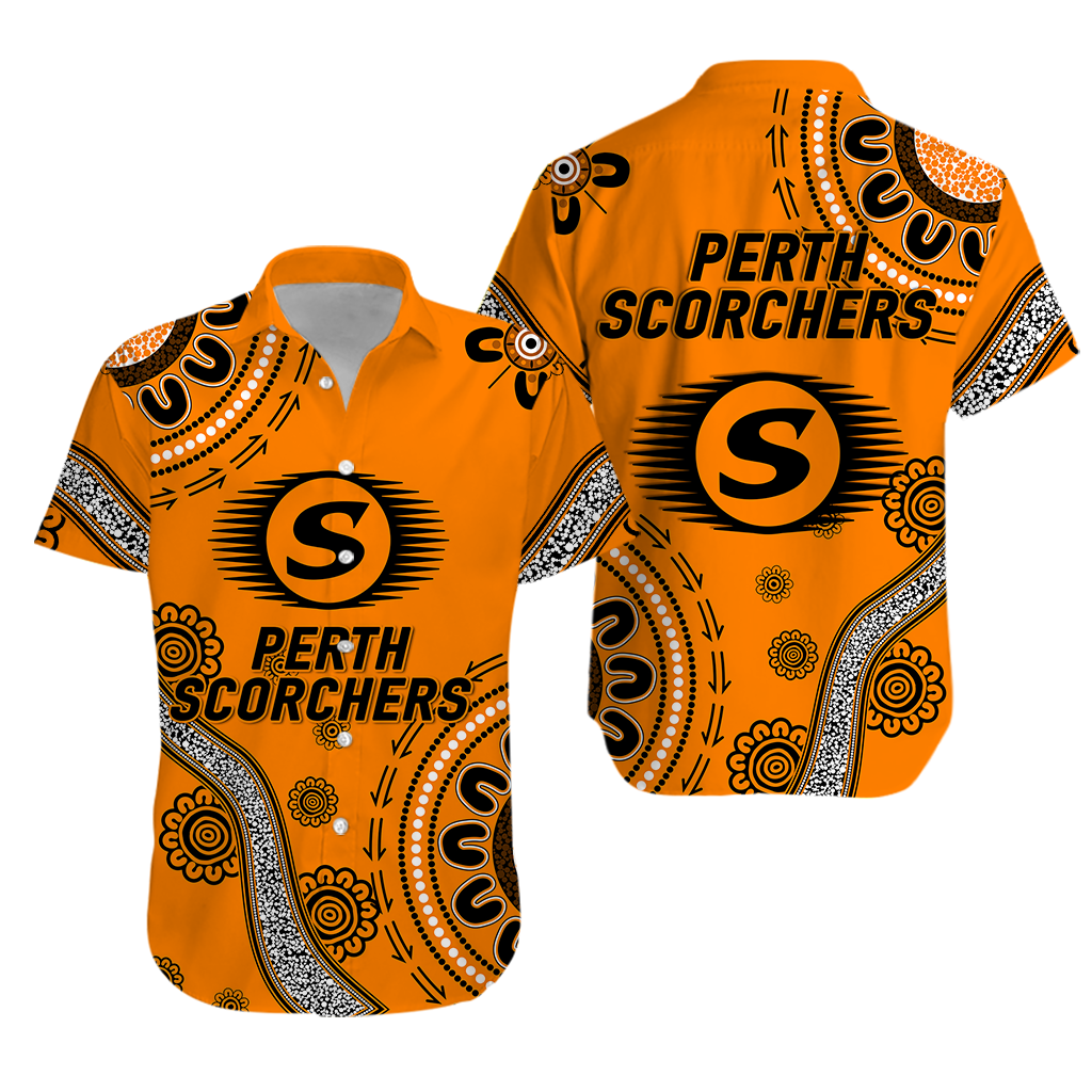 Perth Scorchers Aboriginal Art Cricket 2022 Hawaiian Shirt - LT12