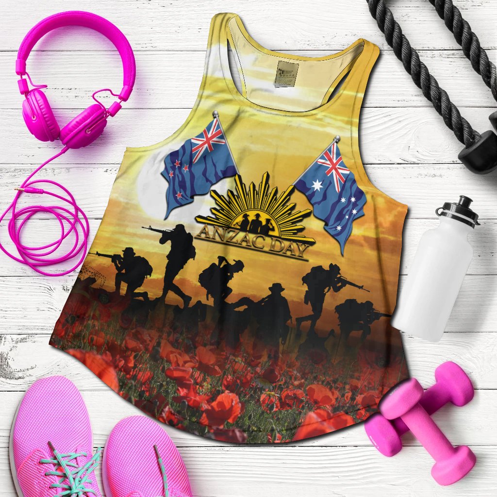 Anzac Women's Racerback Tank - Australian and New Zealand Army Corps - Vibe Hoodie