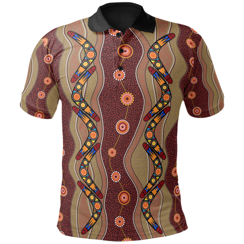 polo-shirt-aboriginal-dot-painting-shirt-boomerang-patterns-unisex