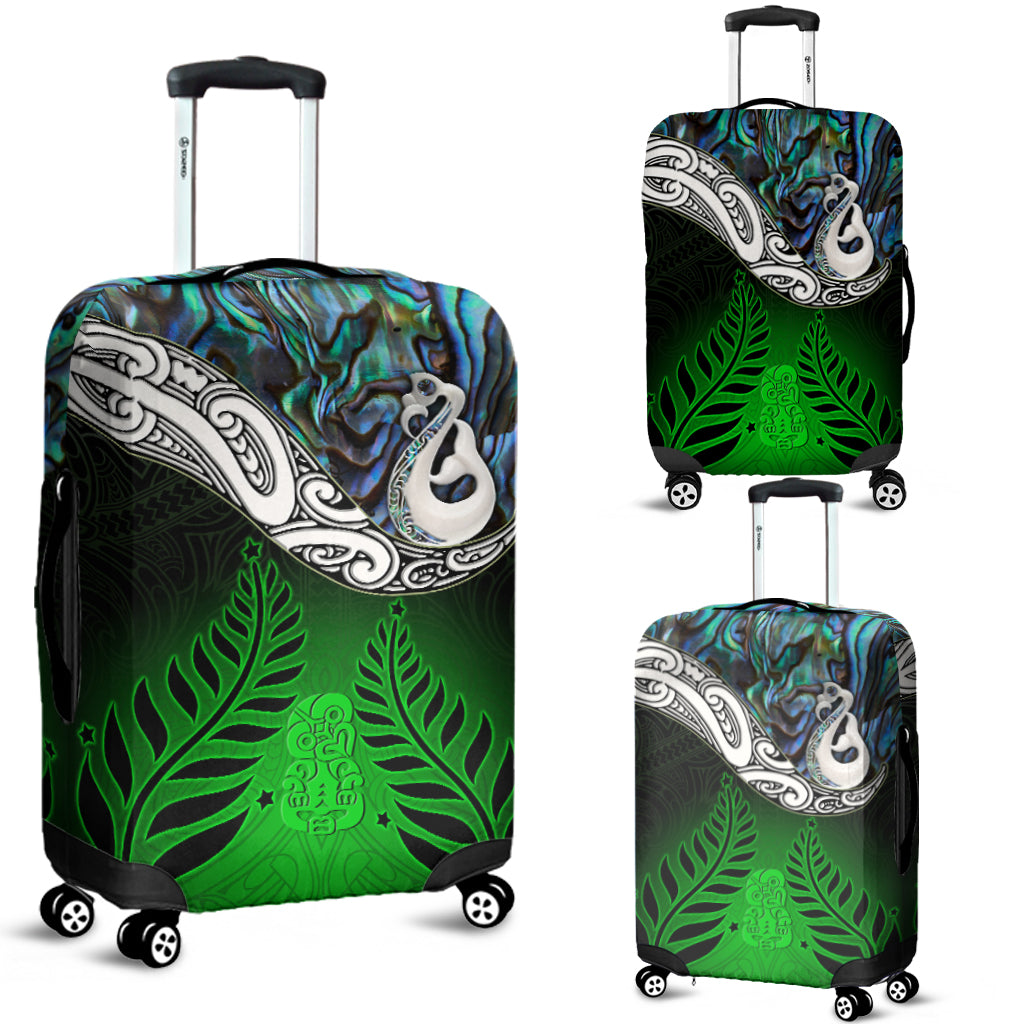 new-zealand-maori-luggage-covers-manaia-paua-shell-glitter-green