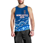custom-personalised-newcastle-jets-men-tank-top-indigenous-dot-painting-art
