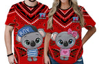 (Custom Personalised) Australia Valentine Cute Koala Couple T Shirt Aboriginal Valentine Red LT13