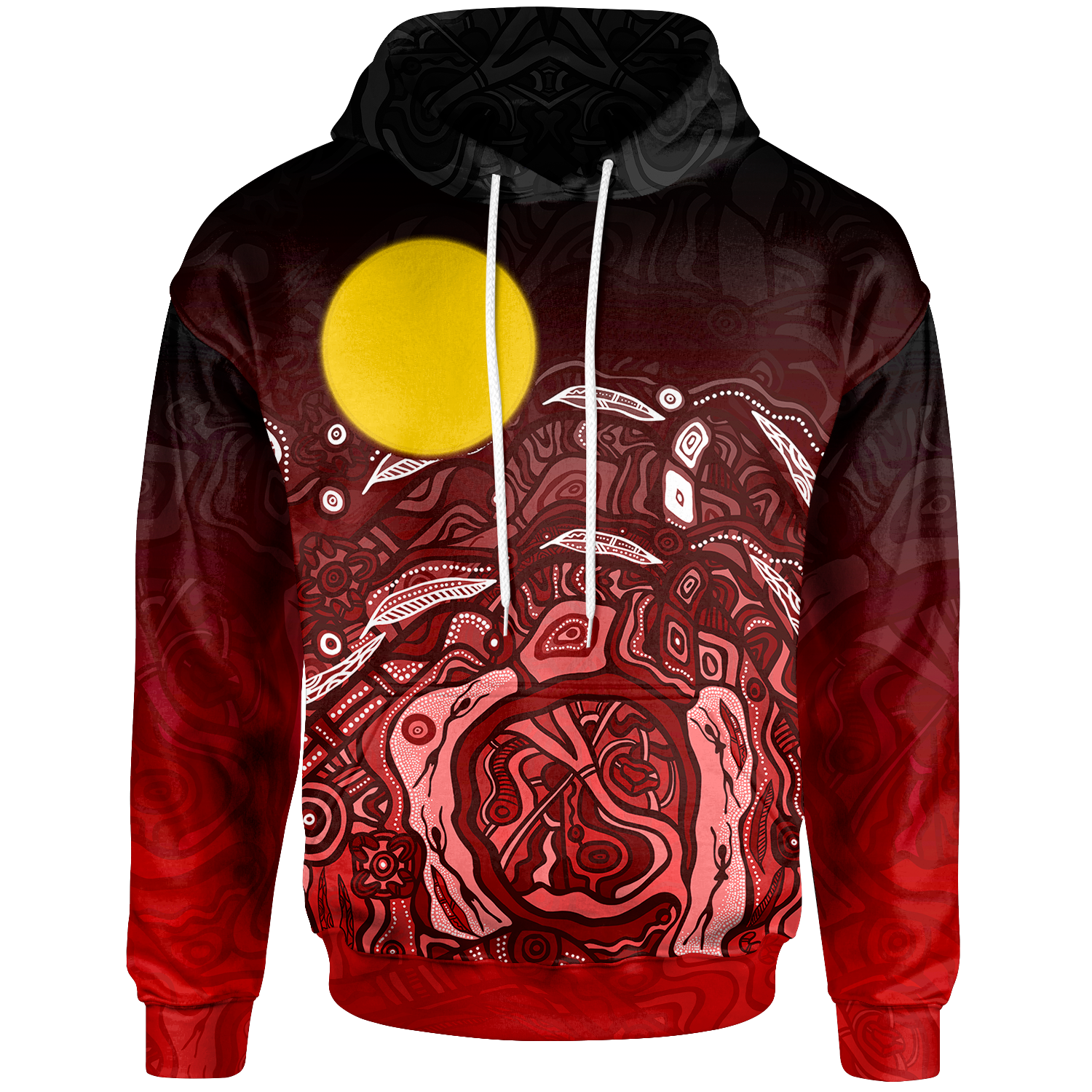 kids-aboriginal-hoodie-red-landscape