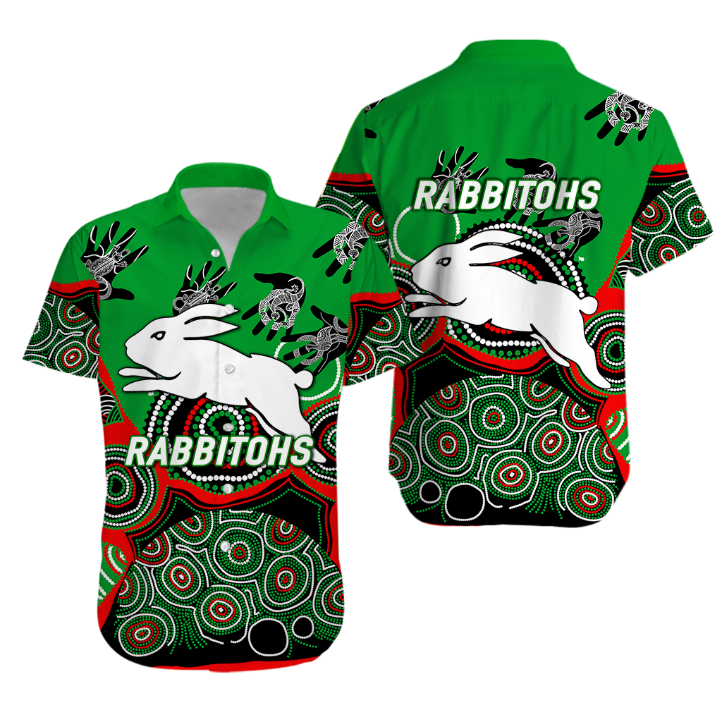 Rabbitohs Rugby Aboriginal Art Hawaiian Shirt - LT12