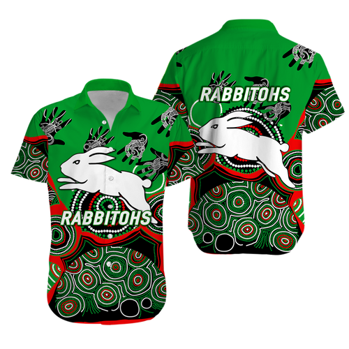 Rabbitohs Rugby Aboriginal Art Hawaiian Shirt - LT12
