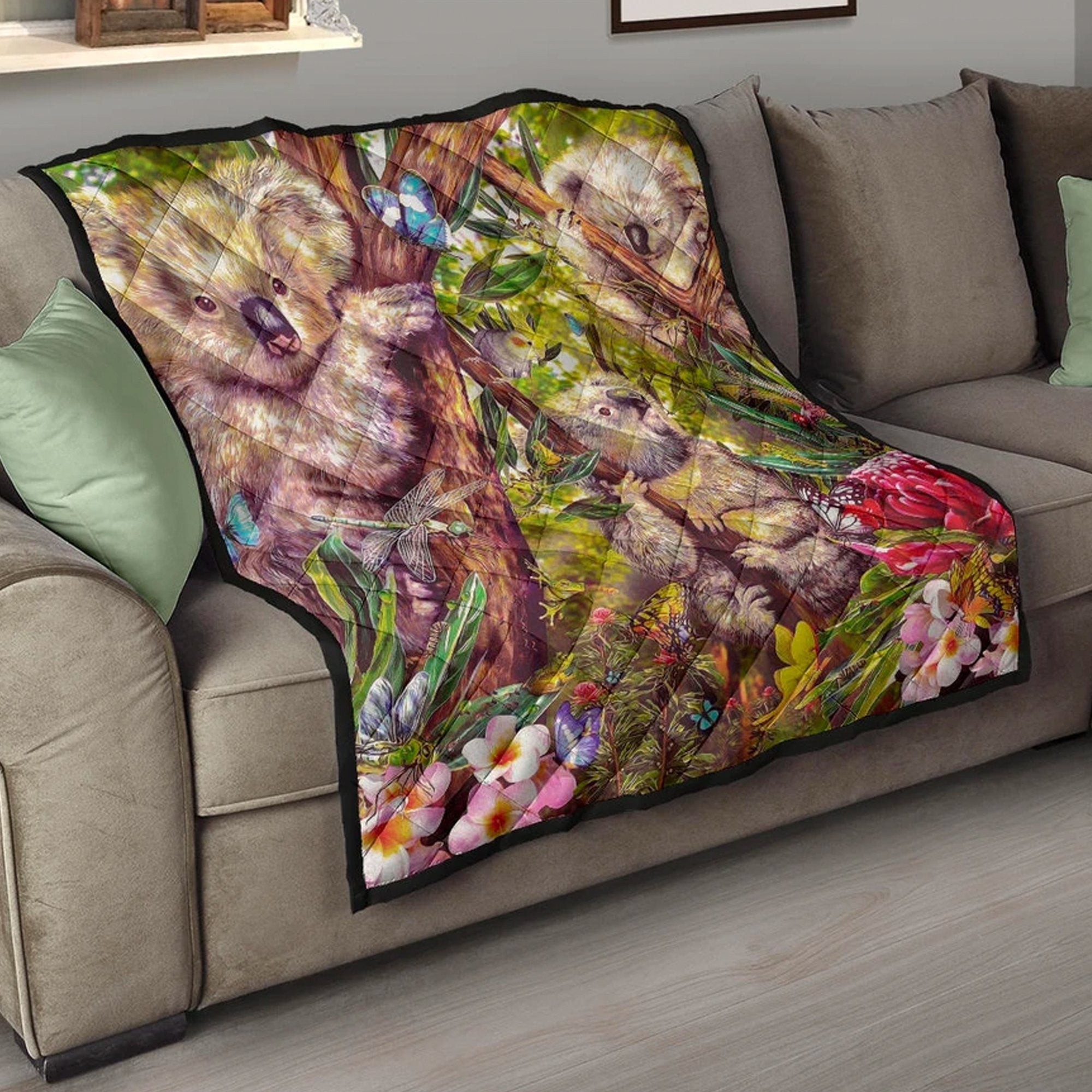 premium-quilt-3d-koala-with-waratah-flower-quilt
