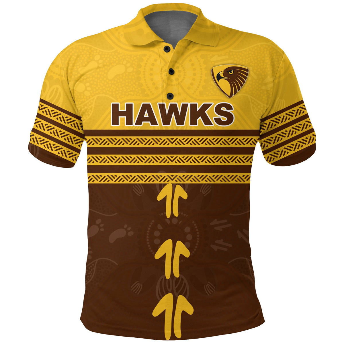 custom-personalised-hawthorn-polo-shirt-aboriginal-dot-painting