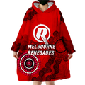 Melbourne Renegades Aboriginal Art Cricket 2022 Wearable Blanket Hoodie - LT12
