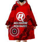 Melbourne Renegades Aboriginal Art Cricket 2022 Wearable Blanket Hoodie - LT12