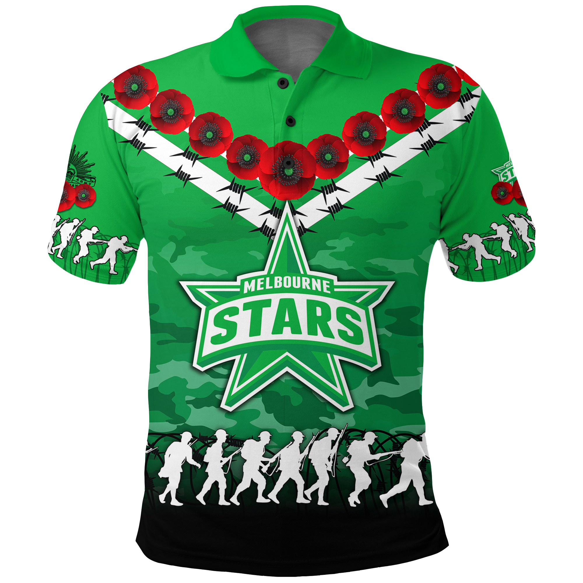custom-personalised-melbourne-stars-anzac-2022-polo-shirt-camouflage-with-poppy