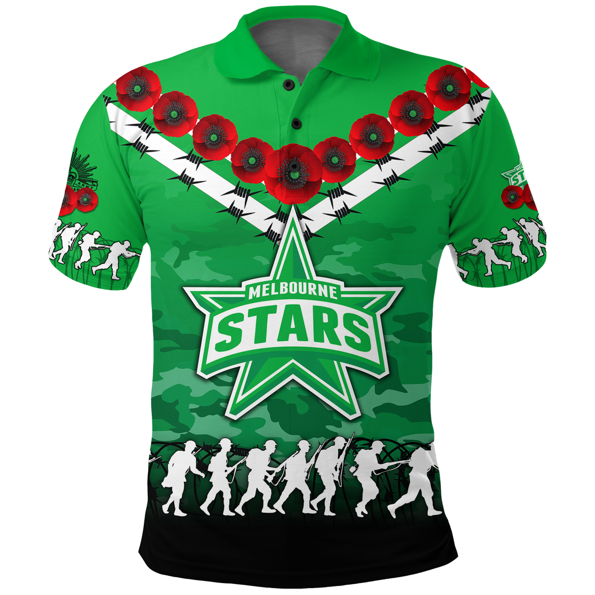 custom-personalised-melbourne-stars-anzac-2022-polo-shirt-camouflage-with-poppy