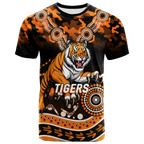 (Custom Personalised) Tigers Rugby ANZAC Day Camouflage Indigenous Art T-Shirt - LT12