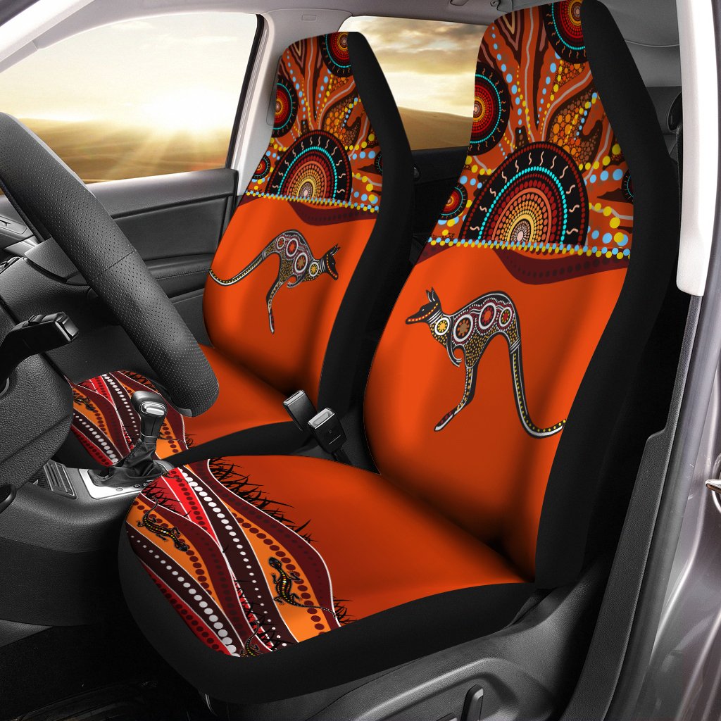 aboriginal-car-seat-cover-kangaroo-with-dot-painting