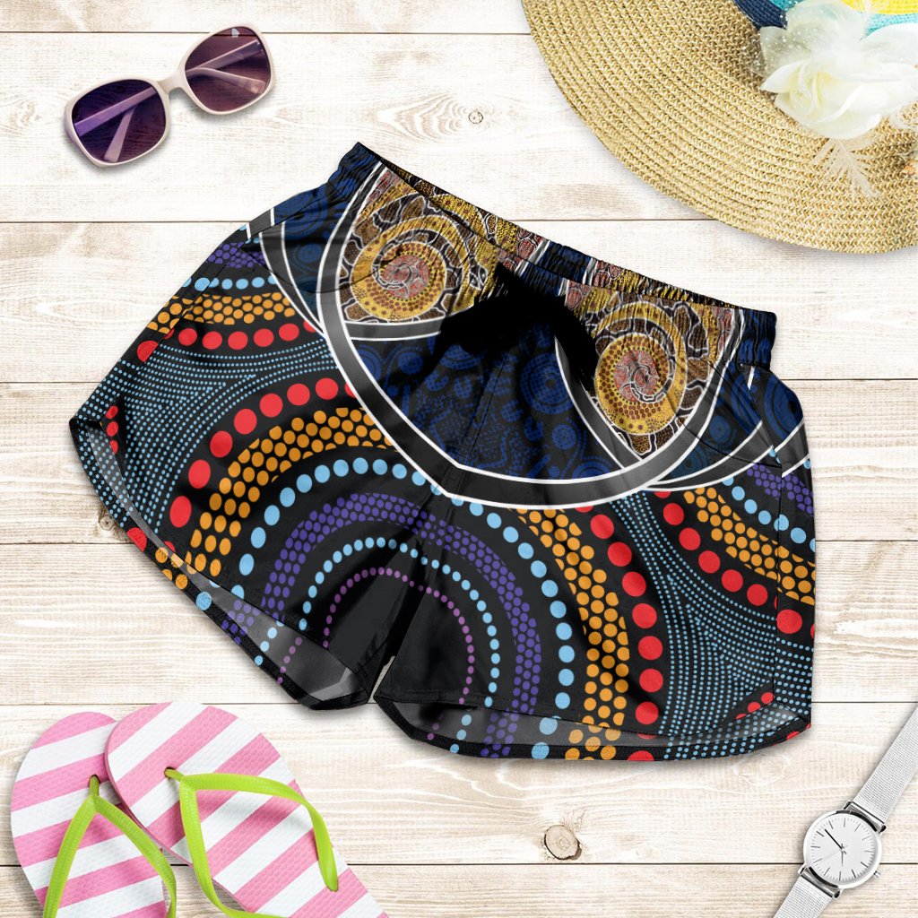 Women Short -  Aboriginal Dot Panting Art With Snake - Vibe Hoodie