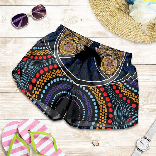 Women Short -  Aboriginal Dot Panting Art With Snake - Vibe Hoodie