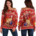 custom-personalised-australia-christmas-off-shoulder-sweater-aboriginal-kangaroo