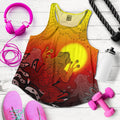 Aboriginal Women's Racerback Tank - Indigenous Frog (Red) - Vibe Hoodie