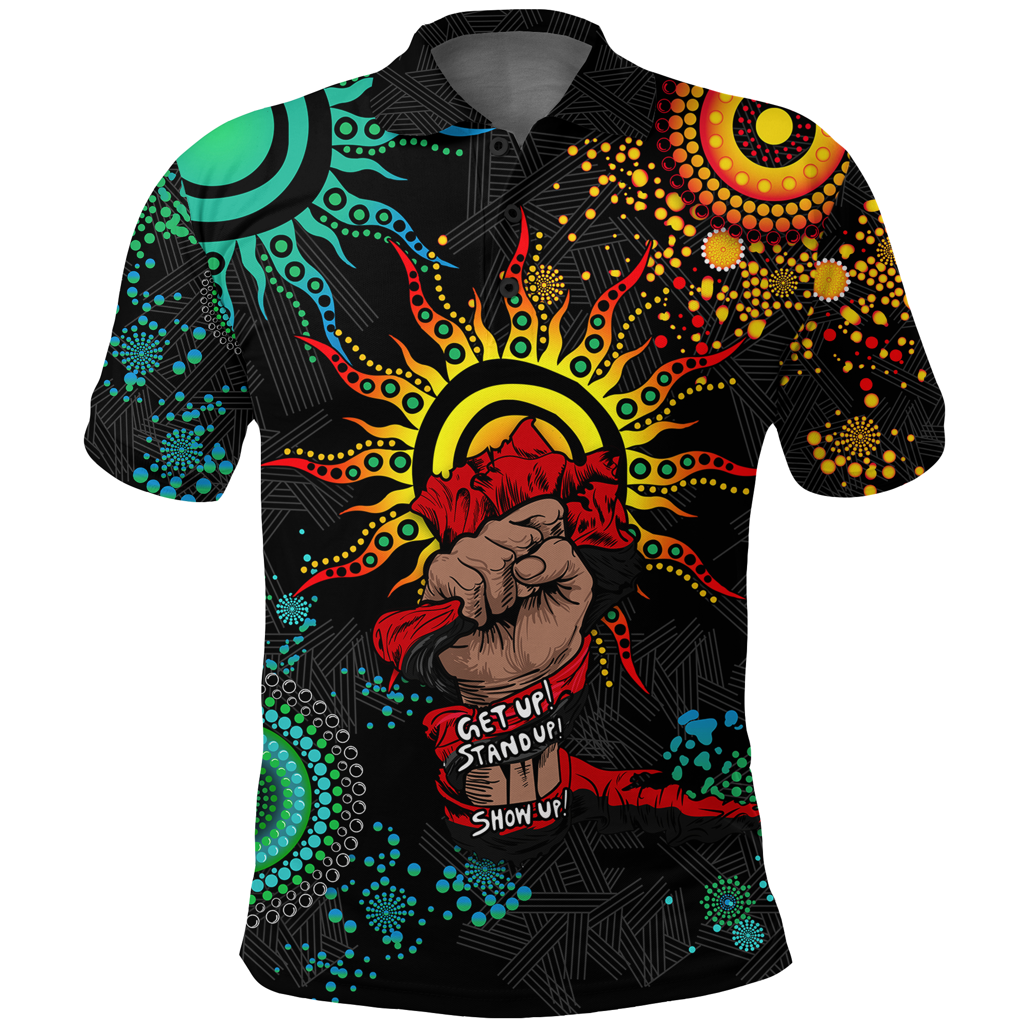 NAIDOC Week 2022 Aboriginal Art Unique Polo Shirt - LT12