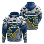 Cowboys Rugby ANZAC Day Camouflage Indigenous Art Hoodie - LT12