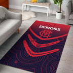 melbourne-demons-area-rug-aboriginal-dot-painting