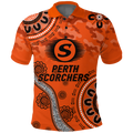 (Custom Personalised) Perth Scorchers ANZAC Day Aboriginal Polo Shirt - LT12