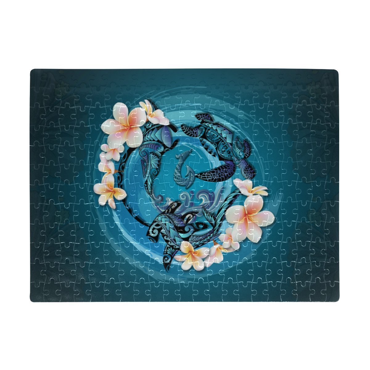 new-zealand-jigsaw-puzzle-blue-plumeria-animal-turtle-tattoo