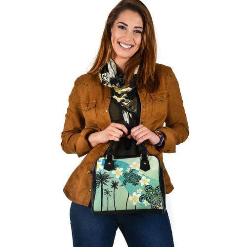 Plumeria Sea Turtle Shoulder Handbag - Vibe Hoodie