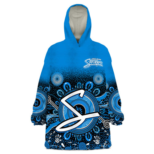 custom-text-and-number-adelaide-strikers-wearable-blanket-hoodie-aboriginal-sunshine