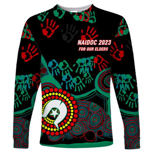 (Custom Personalised) NAIDOC Week 2023 Aboriginal Art For Our Elders Long Sleeve Shirt 