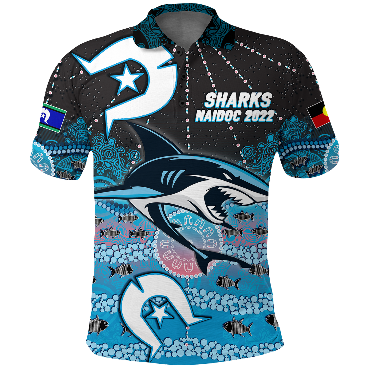 custom-personalised-sharks-rugby-naidoc-2022-aboriginal-polo-shirt