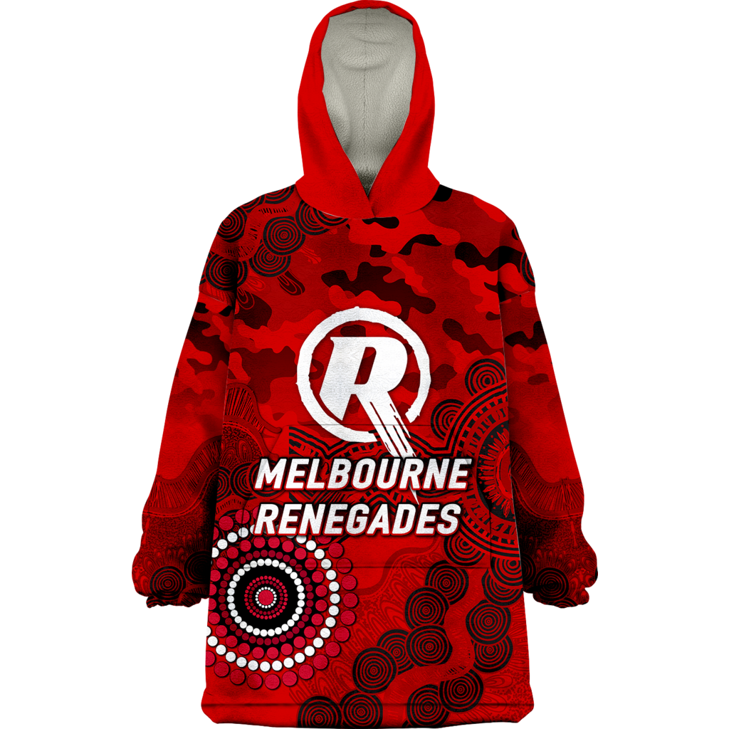 (Custom Personalised ) Melbourne Renegades ANZAC Day Aboriginal Wearable Blanket Hoodie - LT12