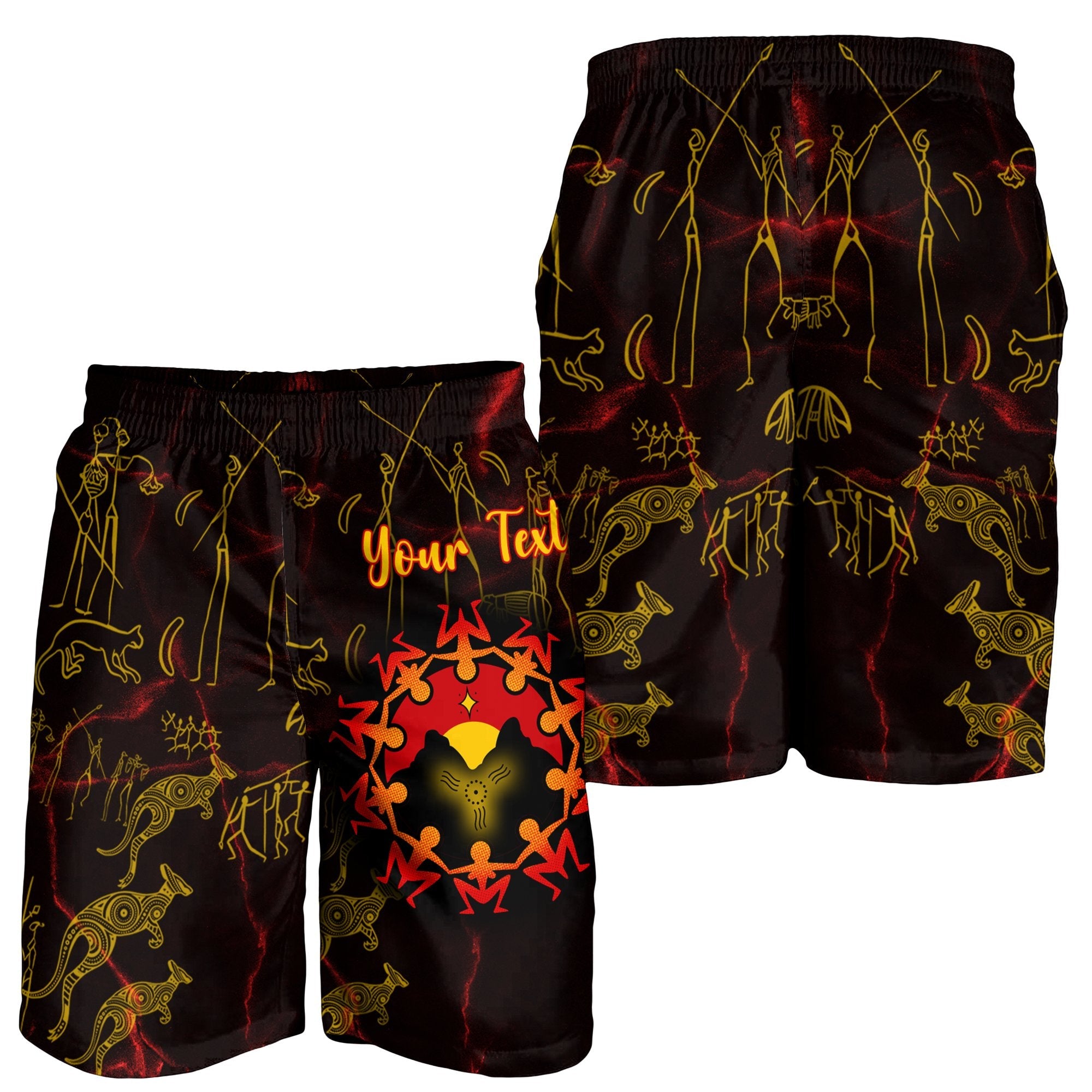 custom-aboriginal-mens-shorts-australia-map-and-indigenous-flag
