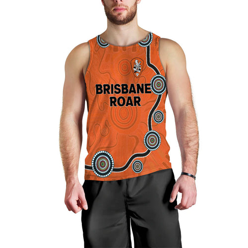 custom-personalised-brisbane-roar-men-tank-top-indigenous-dot-painting-art