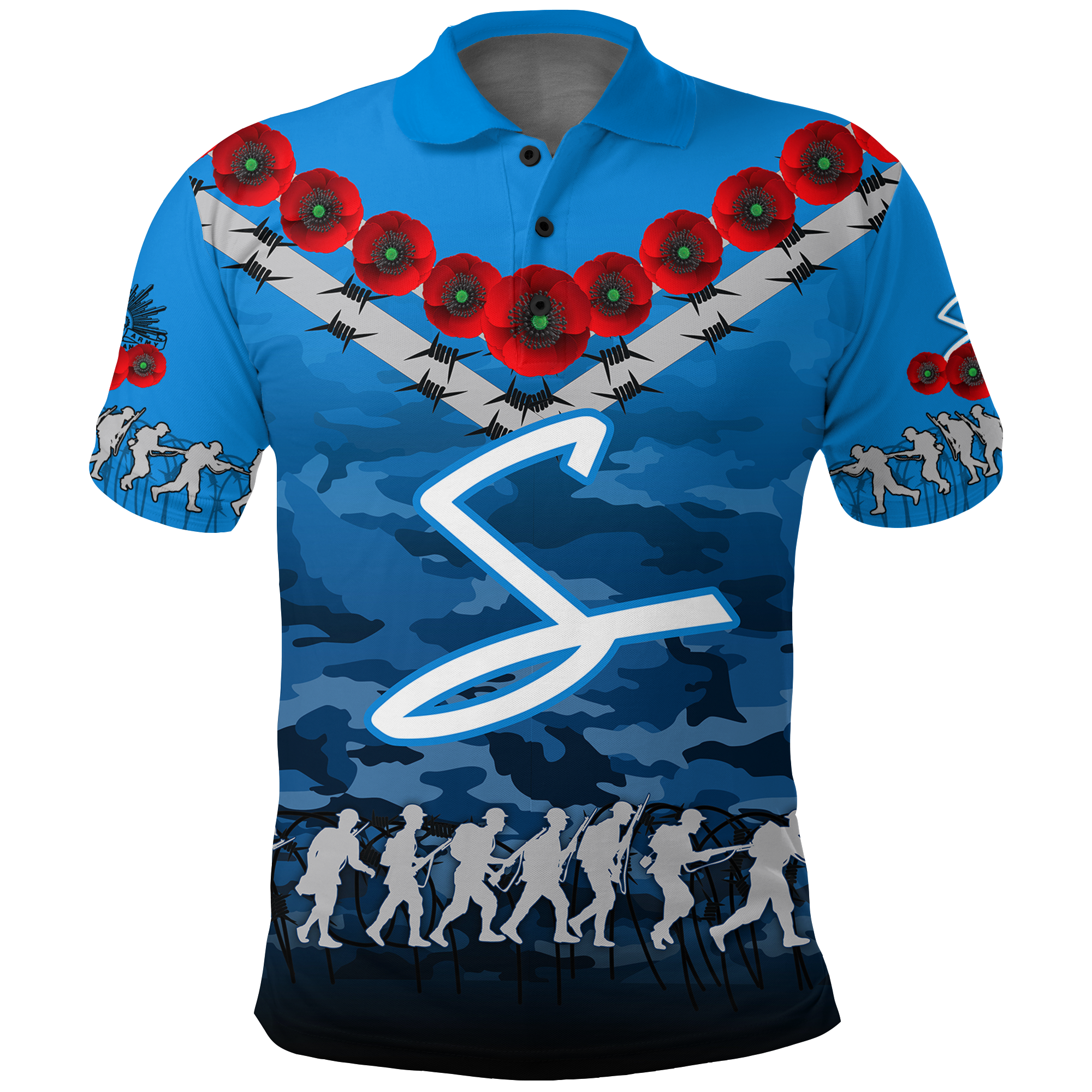 custom-personalised-adelaide-strikers-anzac-2022-polo-shirt-camouflage-with-poppy