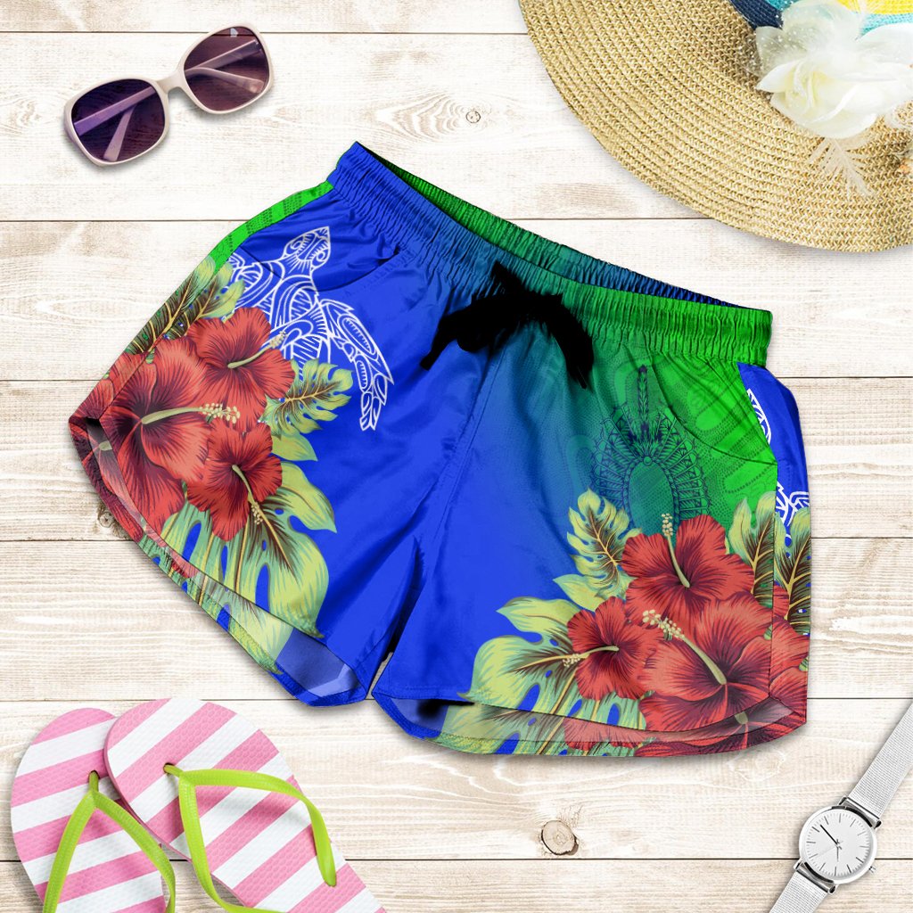 Torres Strait Islanders Women Shorts - Ocean Hibiscus - Vibe Hoodie