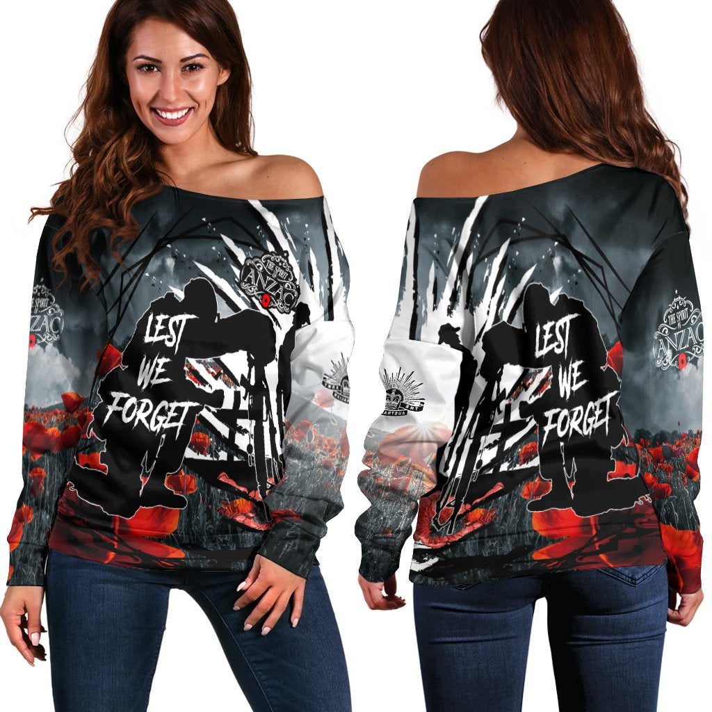 Anzac Day Off Shoulder Sweater - The Spirit of Anzac - Vibe Hoodie