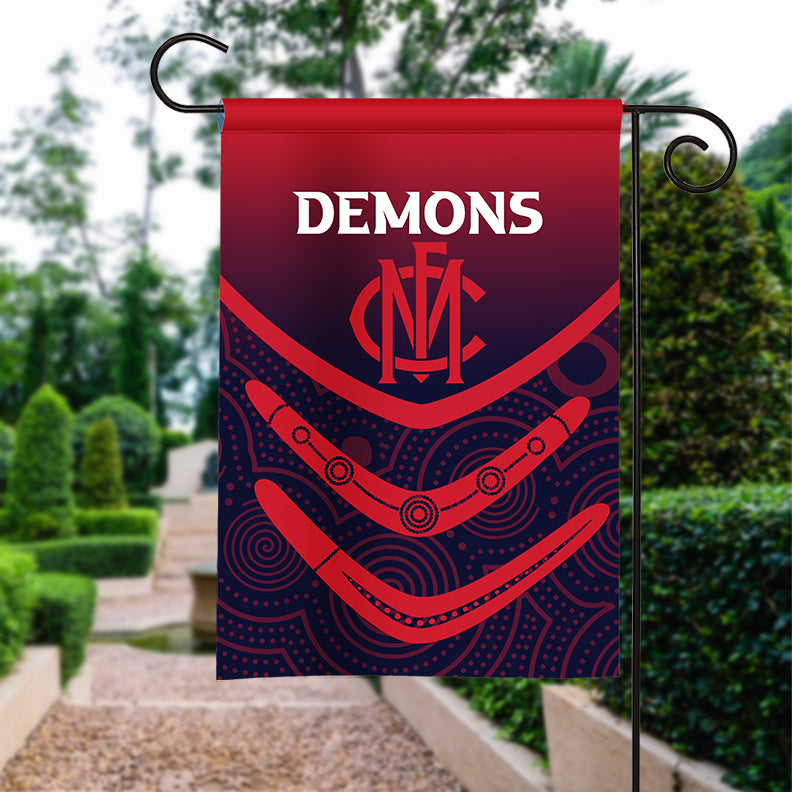 melbourne-demons-flag-aboriginal-dot-painting
