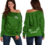 Maori 2021 Off Shoulder Sweater - Green Aotearoa Tattoo LT13 - Vibe Hoodie