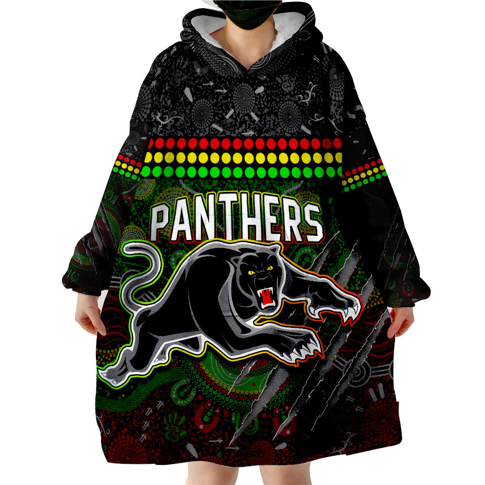 custom-text-and-number-panthers-wearable-blanket-hoodie-premiers-2022-aboriginal-lt13