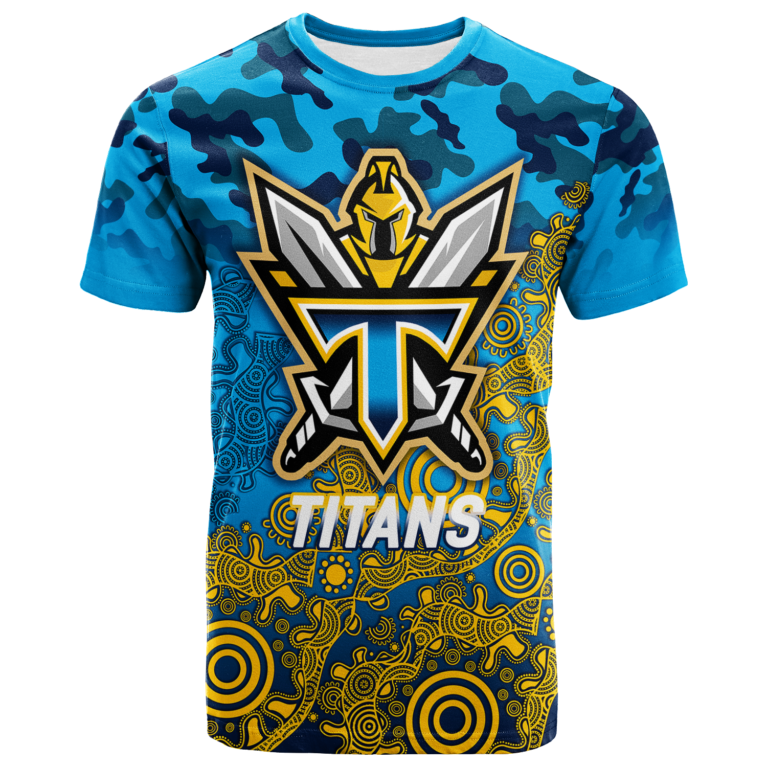 Titans Rugby ANZAC Day Camouflage Indigenous Art T-Shirt - LT12