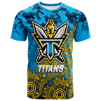 Titans Rugby ANZAC Day Camouflage Indigenous Art T-Shirt - LT12