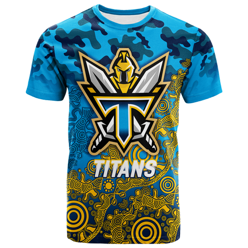 Titans Rugby ANZAC Day Camouflage Indigenous Art T-Shirt - LT12